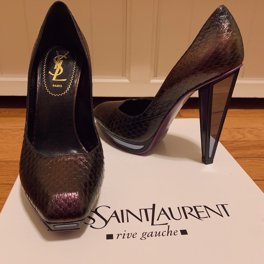 YVES SAINT LAURENT elaphe changeant heels